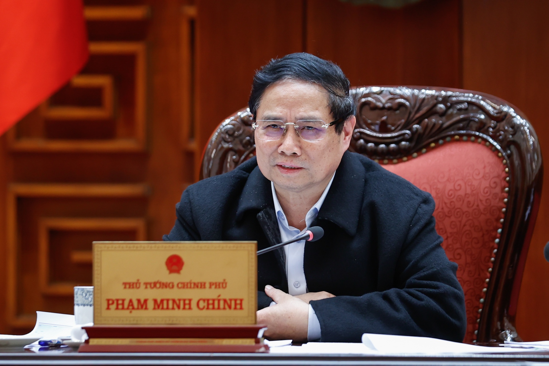   Thủ tướng nhấn mạnh yêu cầu với việc sắp xếp, tổ chức lại đơn vị hành chính các cấp là tăng cường thẩm quyền, nêu cao hơn nữa tính tự lực, tự chủ, tự cường của cấp địa phương - Ảnh: VGP