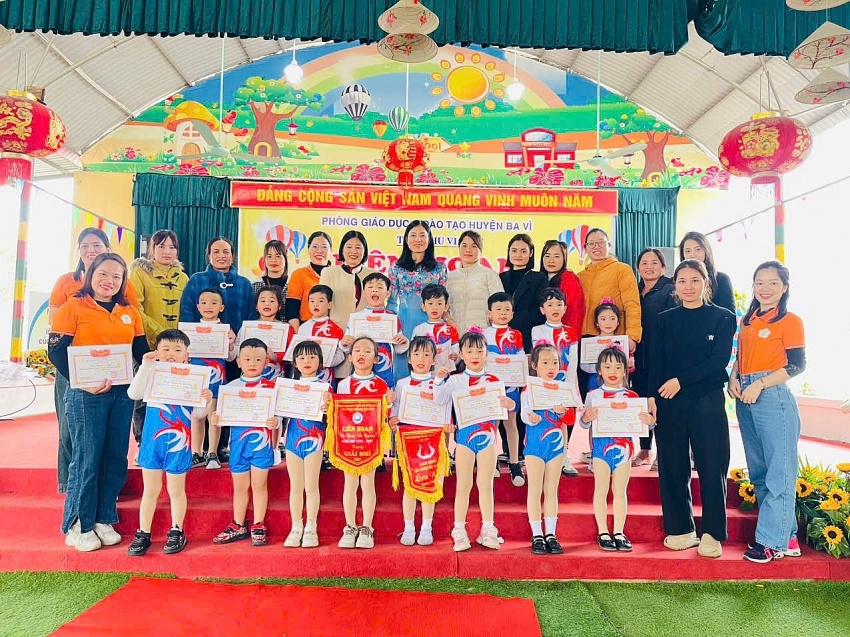 Trường Mầm non Chu Minh đạt giải nhì Hội thi “Bé khỏe – Bé ngoan” tiểu khu VI