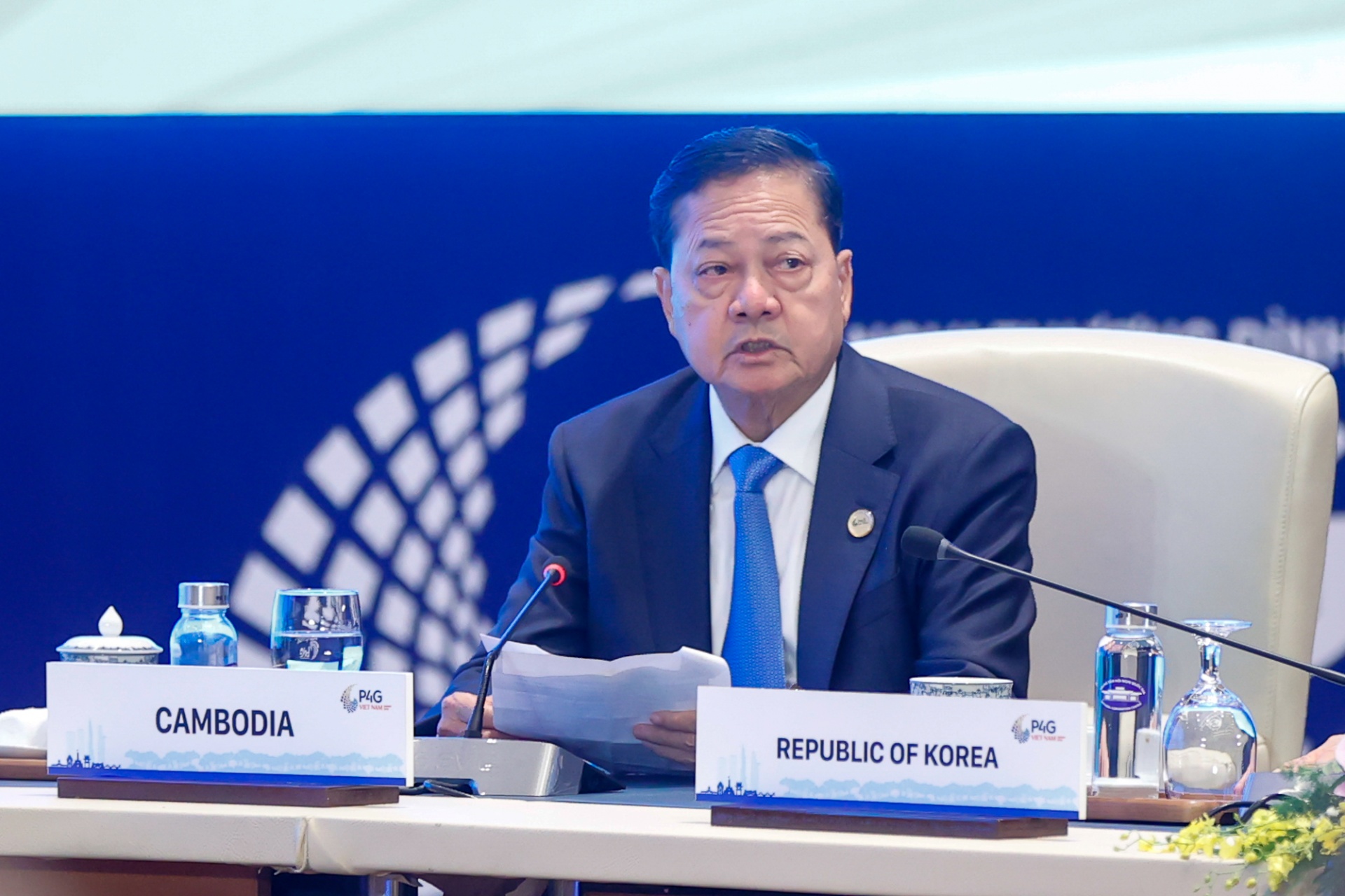 Phó Thủ tướng Campuchia Neth Savoeun phát biểu tại Phiên thảo luận - Ảnh: VGP Phó Thủ tướng Campuchia Neth Savoeun phát biểu tại Phiên thảo luận - Ảnh: VGP