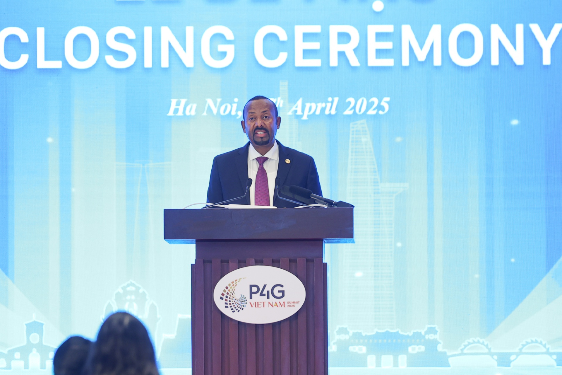   Thủ tướng Ethiopia Abiy Ahmed Ali khẳng định ủng hộ hoàn toàn Tuyên bố Hà Nội, vinh dự đảm nhận vai trò Chủ tịch HNTĐ P4G 2027 - Ảnh: VGP