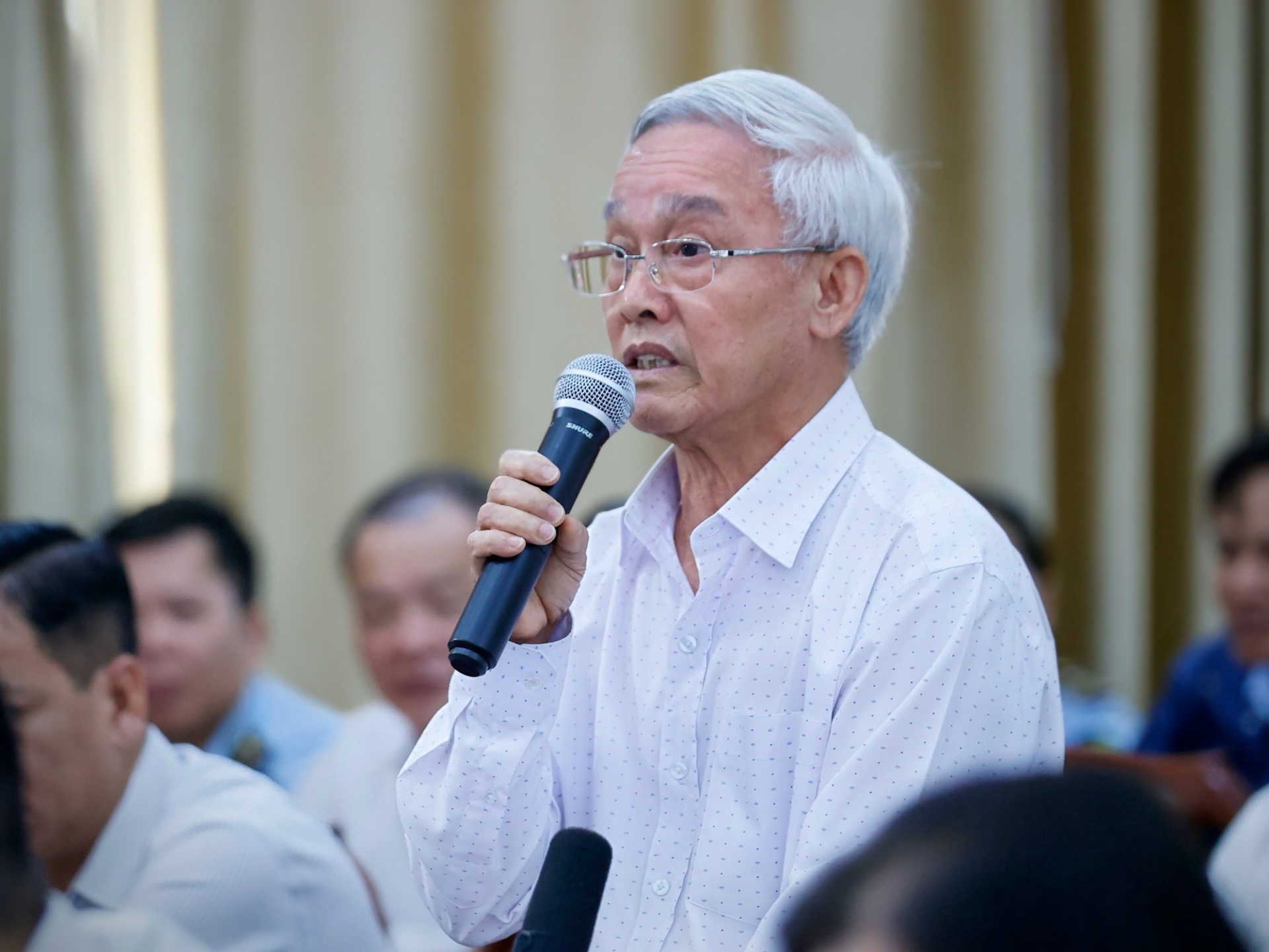 Cử tri Phạm Thái Bình, Chủ tịch Hội đồng Quản trị Công ty cổ phần Nông nghiệp công nghệ cao Trung An cho biết Công ty đã tham gia Đề án 1 triệu ha lúa chất lượng cao phát thải thấp mới trong hơn một năm nhưng kết quả đem lại rất tích cực - Ảnh: VGP