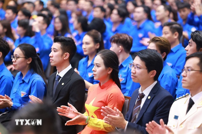 Các đại biểu thanh niên tham dự đối thoại. (Ảnh: TTXVN)