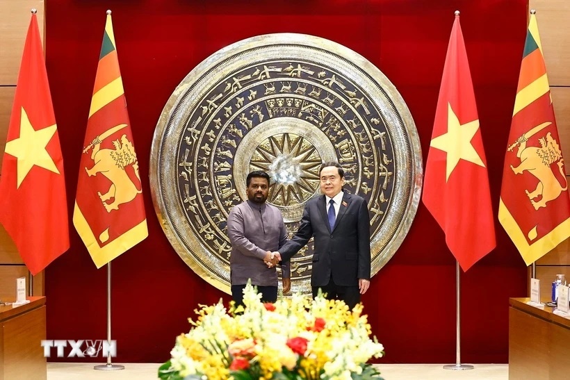 Chủ tịch Quốc hội Trần Thanh Mẫn hội kiến Tổng thống Sri Lanka Anura Kumara Dissanayaka. (Ảnh: TTXVN)