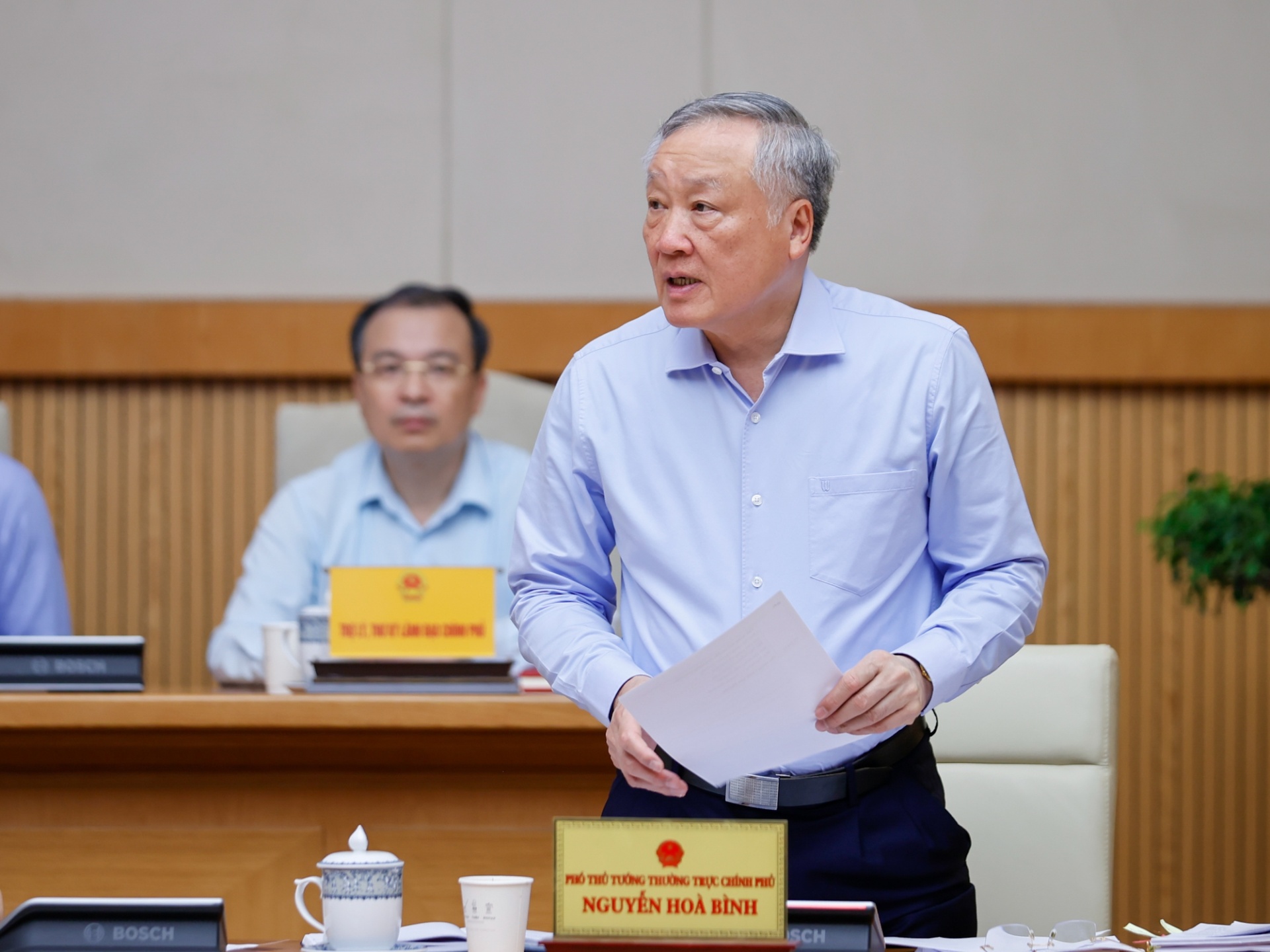 Phó Thủ tướng Thường trực Nguyễn Hòa Bình phát biểu tại Phiên họp - Ảnh: VGP