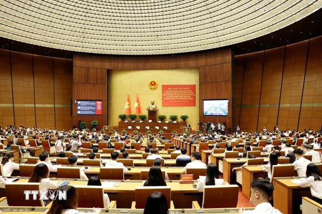 Toàn cảnh hội nghị tại điểm cầu chính Hội trường Diên Hồng, Nhà Quốc hội. (Ảnh: TTXVN) Toàn cảnh hội nghị tại điểm cầu chính Hội trường Diên Hồng, Nhà Quốc hội. (Ảnh: TTXVN)