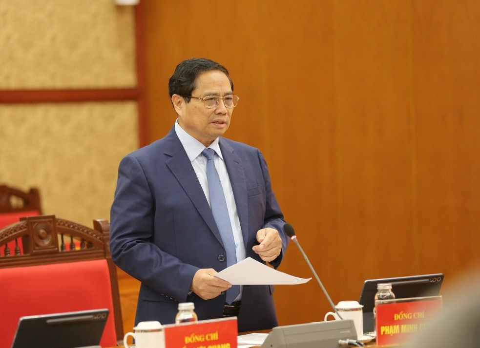 Thủ tướng Phạm Minh Chính phát biểu tại phiên họp - Ảnh: VGP