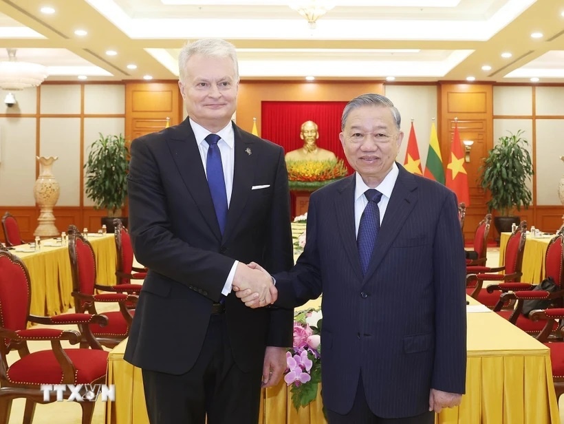 Tổng Bí thư Tô Lâm hội kiến Tổng thống Cộng hòa Litva Gitanas Nauseda. (Ảnh: TTXVN) Tổng Bí thư Tô Lâm hội kiến Tổng thống Cộng hòa Litva Gitanas Nauseda. (Ảnh: TTXVN)