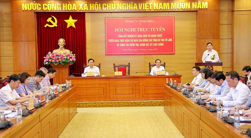 Đồng chí Bùi Huy Vĩnh chủ trì Hội nghị tổng kết công tác kiểm tra, giám sát và thi hành kỷ luật Đảng tỉnh Vĩnh Phúc nhiệm kỳ 2020-2025