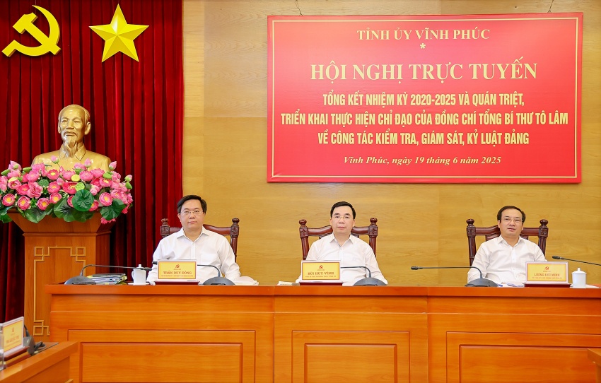 Đồng chí Bùi Huy Vĩnh chủ trì Hội nghị tổng kết công tác kiểm tra, giám sát và thi hành kỷ luật Đảng tỉnh Vĩnh Phúc nhiệm kỳ 2020-2025