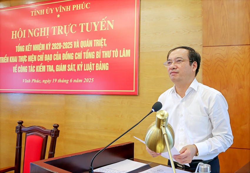 Đồng chí Bùi Huy Vĩnh chủ trì Hội nghị tổng kết công tác kiểm tra, giám sát và thi hành kỷ luật Đảng tỉnh Vĩnh Phúc nhiệm kỳ 2020-2025