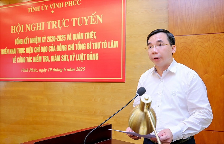 Đồng chí Bùi Huy Vĩnh chủ trì Hội nghị tổng kết công tác kiểm tra, giám sát và thi hành kỷ luật Đảng tỉnh Vĩnh Phúc nhiệm kỳ 2020-2025