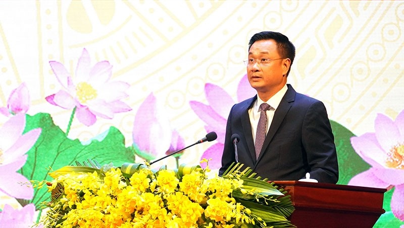    Đồng chí Lê Ngọc Quang, Bí thư tỉnh ủy tỉnh Quảng Trị phát biểu tại buổi lễ