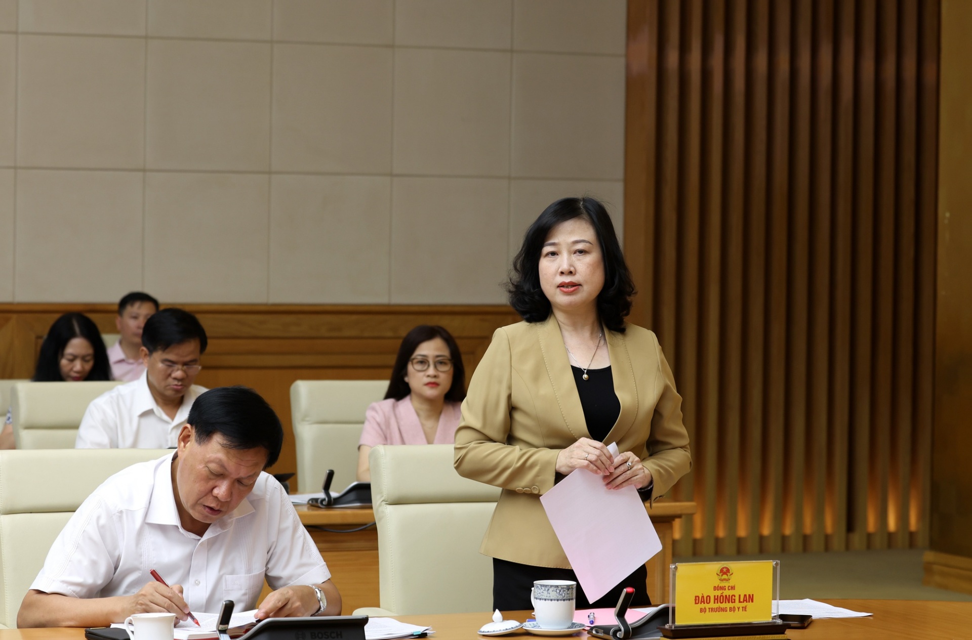 Bộ trưởng Đào Hồng Lan phát biểu tại cuộc họp - Ảnh: VGP Bộ trưởng Đào Hồng Lan phát biểu tại cuộc họp - Ảnh: VGP