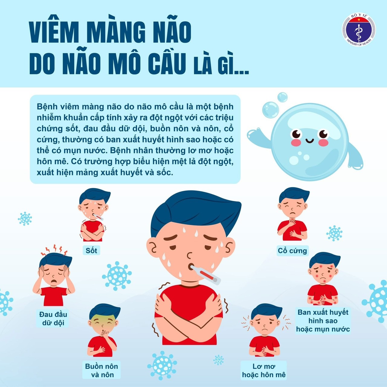 Chủ động phòng, chống dịch bệnh mùa hè: Cảnh giác với bệnh viêm màng não do mô cầu
