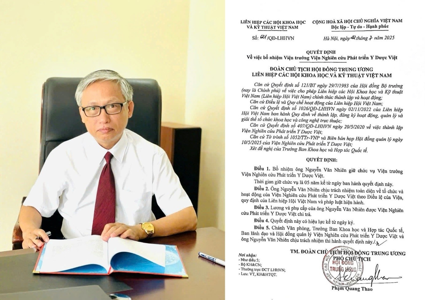 Viện Nghiên cứu Phát triển Y Dược Việt có tân Viện trưởng Viện Nghiên cứu Phát triển Y Dược Việt có tân Viện trưởng