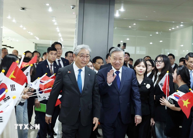 Tổng Bí thư Tô Lâm đến phát biểu chính sách tại Trường Đại học Yonsei. (Ảnh: TTXVN) Tổng Bí thư Tô Lâm đến phát biểu chính sách tại Trường Đại học Yonsei. (Ảnh: TTXVN)