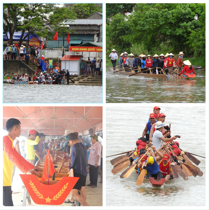 Các thuyền bơi, thuyền đua lần lượt hạ thủy tạo nên bầu không khí luyện tập trên sông Kiến Giang trở nên nhộn nhịp lạ thường. Ảnh: Hoàng Anh Các thuyền bơi, thuyền đua lần lượt hạ thủy tạo nên bầu không khí luyện tập trên sông Kiến Giang trở nên nhộn nhịp lạ thường. Ảnh: Hoàng Anh