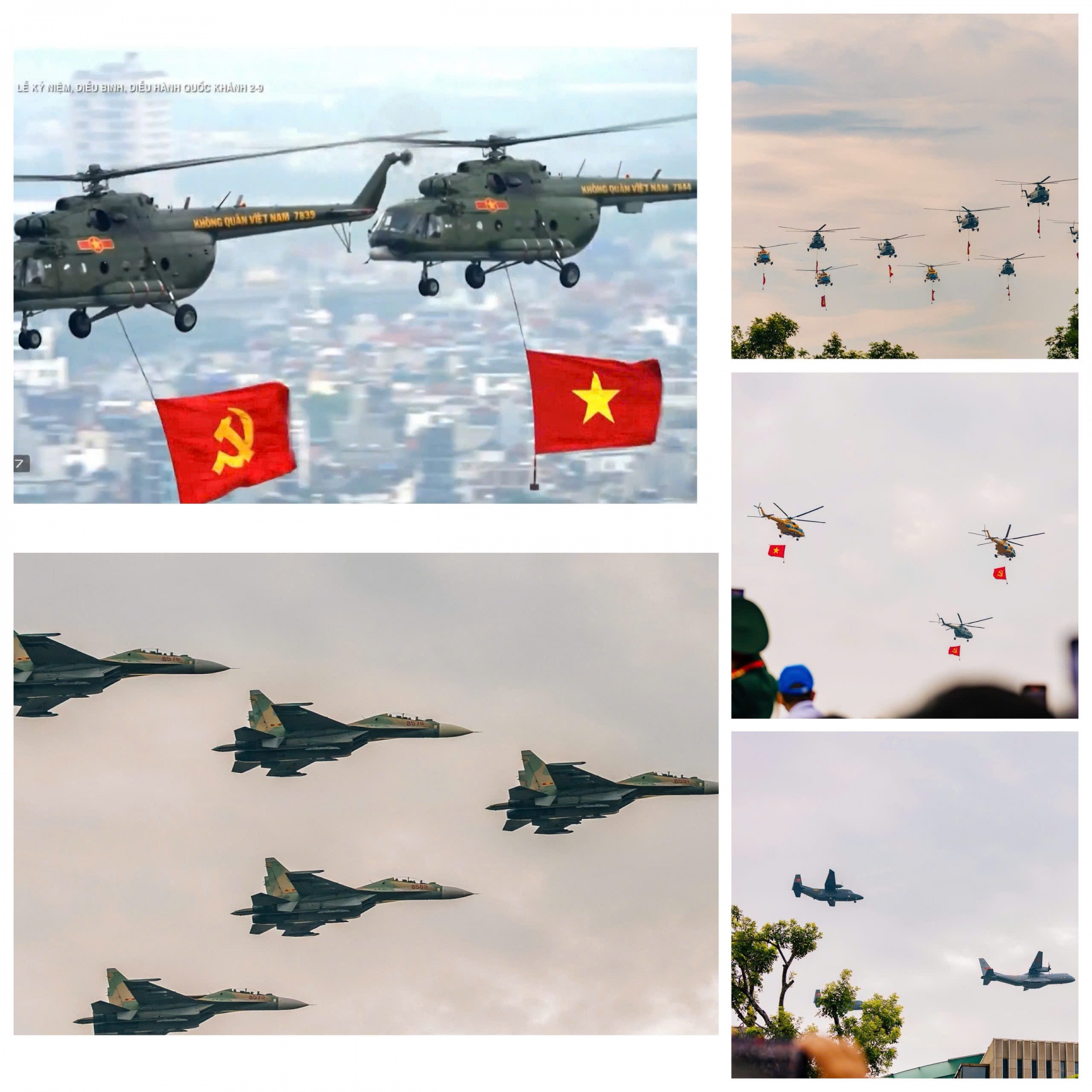 Biên đội trực thăng Mi-171, Mi-17, Mi-8, mang cờ Đảng, cờ Tổ quốc tung bay trên Quảng trường Ba Đình Biên đội trực thăng Mi-171, Mi-17, Mi-8, mang cờ Đảng, cờ Tổ quốc tung bay trên Quảng trường Ba Đình