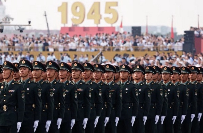 Quân nhân tham gia duyệt binh ở Trung Quốc. (Nguồn: Reuters) Quân nhân tham gia duyệt binh ở Trung Quốc. (Nguồn: Reuters)
