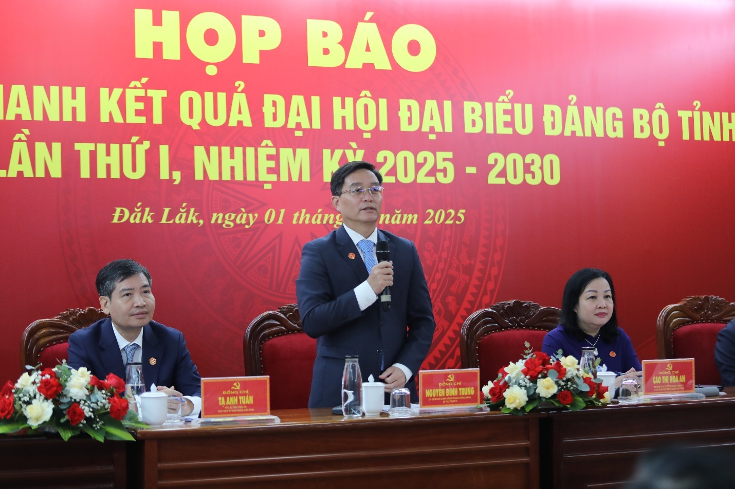 Ban Tổ chức Đại hội Đảng bộ tỉnh Đắk Lắk lần thứ I, nhiệm kỳ 2025 – 2030 thông tin nhanh kết quả Đại hội tại buổi họp báo sáng 1/10