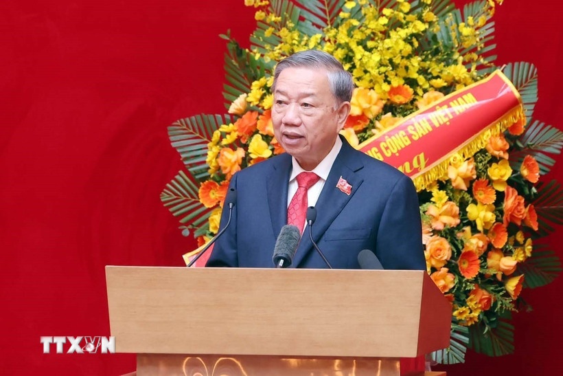 Tổng Bí thư Tô Lâm phát biểu tại Đại hội đại biểu Đảng bộ Công an Trung ương lần thứ VIII, nhiệm kỳ 2025 - 2030. (Ảnh: TTXVN) Tổng Bí thư Tô Lâm phát biểu tại Đại hội đại biểu Đảng bộ Công an Trung ương lần thứ VIII, nhiệm kỳ 2025 - 2030. (Ảnh: TTXVN)