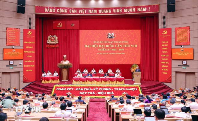 Đại hội đại biểu Đảng bộ Công an Trung ương lần thứ VIII, nhiệm kỳ 2025 - 2030. (Ảnh: TTXVN) Đại hội đại biểu Đảng bộ Công an Trung ương lần thứ VIII, nhiệm kỳ 2025 - 2030. (Ảnh: TTXVN)