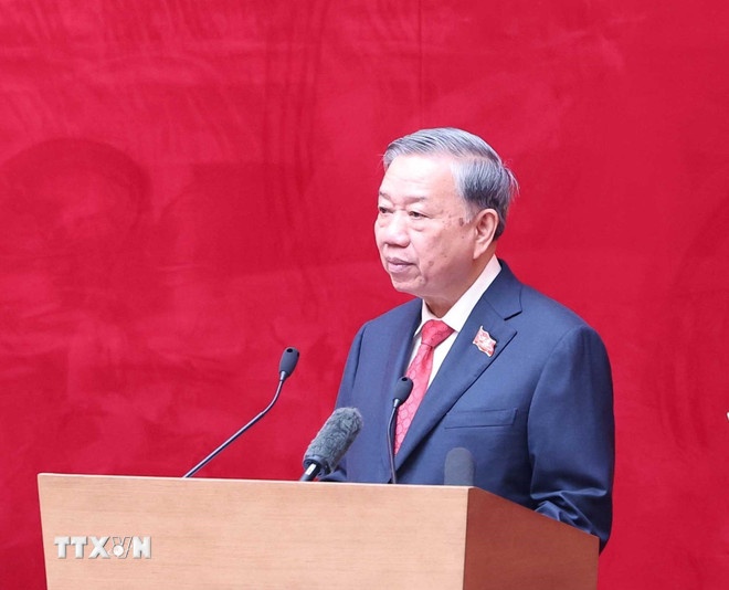 Tổng Bí thư Tô Lâm phát biểu tại Đại hội đại biểu Đảng bộ Công an Trung ương lần thứ VIII, nhiệm kỳ 2025 - 2030. (Ảnh: TTXVN) Tổng Bí thư Tô Lâm phát biểu tại Đại hội đại biểu Đảng bộ Công an Trung ương lần thứ VIII, nhiệm kỳ 2025 - 2030. (Ảnh: TTXVN)