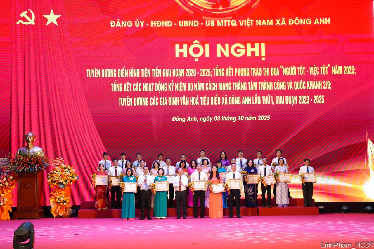 Xã Đông Anh (Hà Nội): Tổng kết thành tựu và Tuyên dương điển hình, lan tỏa phong trào thi đua yêu nước Xã Đông Anh (Hà Nội): Tổng kết thành tựu và Tuyên dương điển hình, lan tỏa phong trào thi đua yêu nước