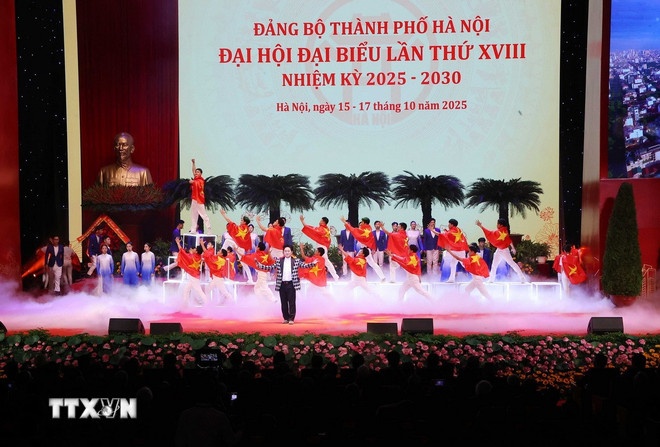   Chương trình biểu diễn văn nghệ chào mừng Đại hội. (Ảnh: TTXVN)