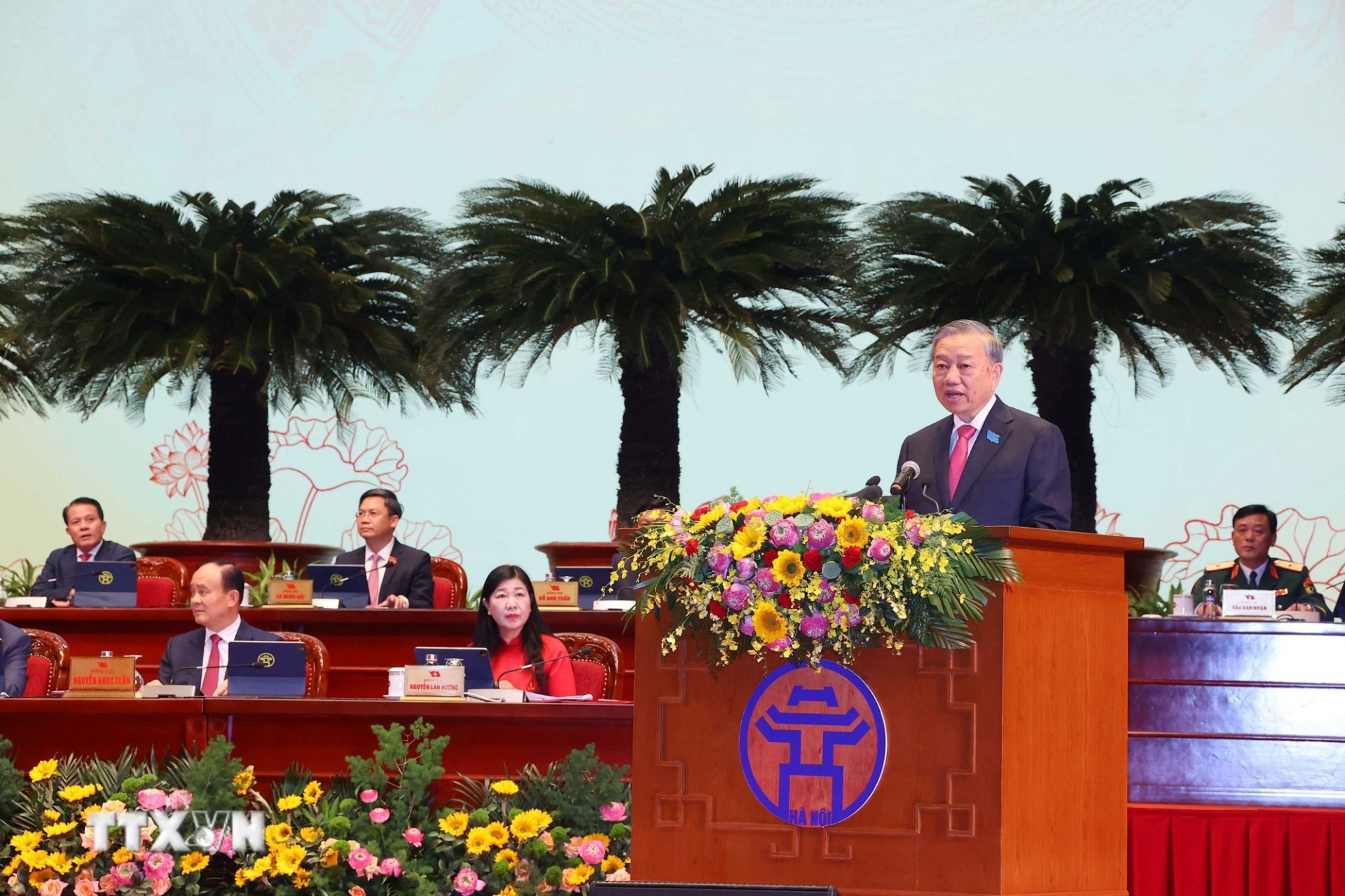 Tổng Bí thư Tô Lâm phát biểu chỉ đạo Đại hội đại biểu Đảng bộ thành phố Hà Nội lần thứ 18. (Ảnh: TTXVN)