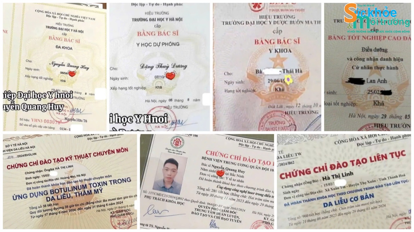 Bằng cấp, chứng chỉ, chứng nhận của những nhân sự được DMANH Beauty khẳng định là bác sĩ, điều dưỡng và quảng cáo rầm rộ trên các nền tảng mạng xã hội Facebook, Tiktok.