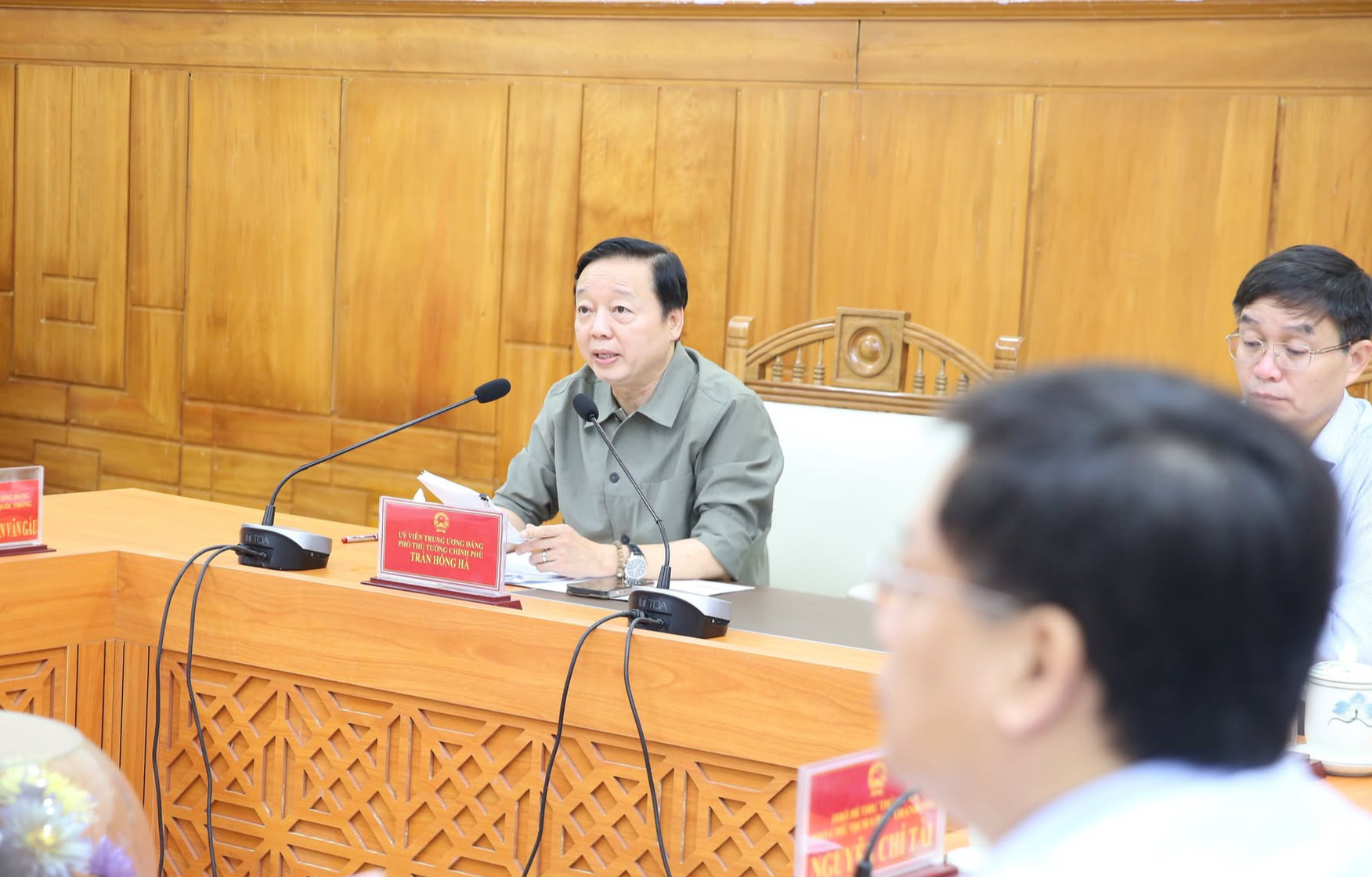 Phó Thủ tướng Trần Hồng Hà dự họp từ điểm cầu TP. Huế - Ảnh: VGP Phó Thủ tướng Trần Hồng Hà dự họp từ điểm cầu TP. Huế - Ảnh: VGP