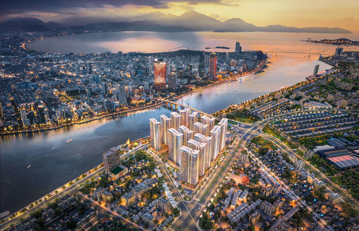 Capital Square nằm trên trục đường Trần Hưng Đạo, tâm điểm khu cảnh quan bờ Đông sông Hàn