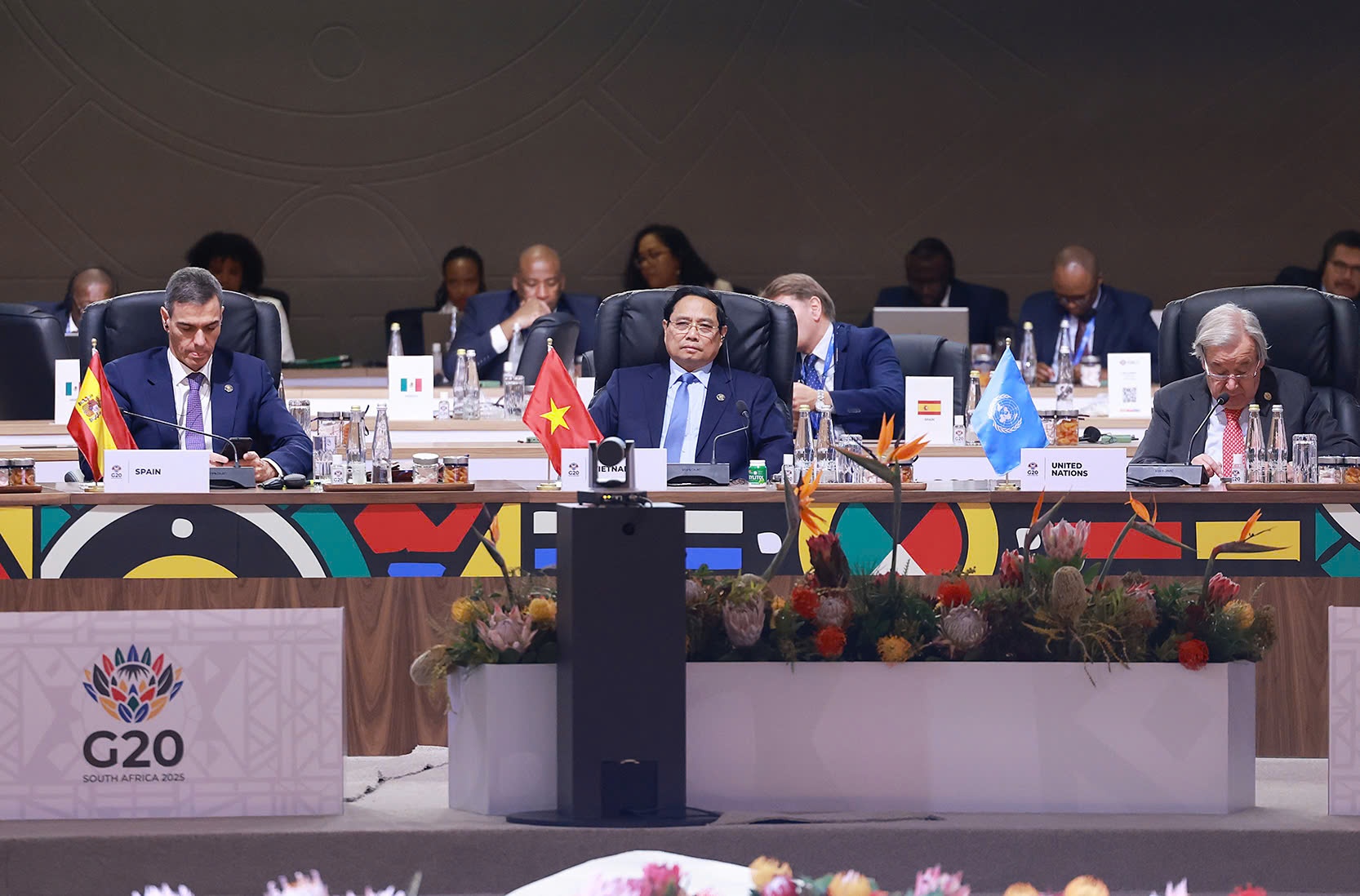   Thủ tướng khẳng định Việt Nam sẵn sàng hợp tác chặt chẽ với G20 và cộng đồng quốc tế triển khai các ưu tiên chiến lược nêu trên bằng các chương trình, dự án hợp tác cụ thể, thiết thực, góp phần mang lại thịnh vượng cho các quốc gia và mọi người dân - Ảnh: VGP