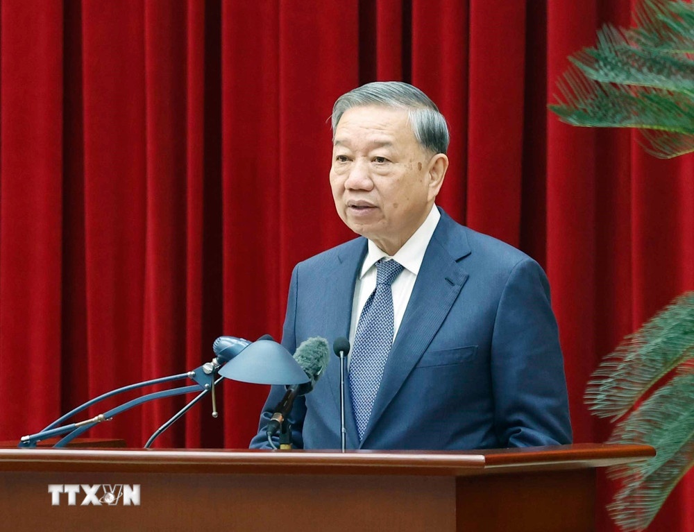 undefined Tổng Bí thư Tô Lâm phát biểu. (Ảnh: TTXVN)