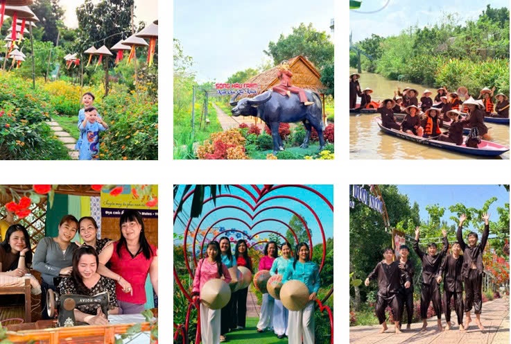 Đến với khu sinh thái sông Hậu Farm để trải nghiệm sắc xuân