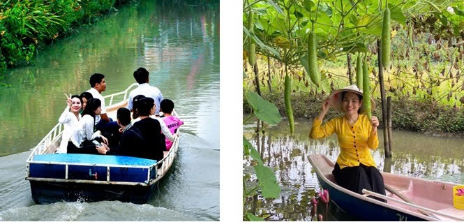 Đến với khu sinh thái sông Hậu Farm để trải nghiệm sắc xuân