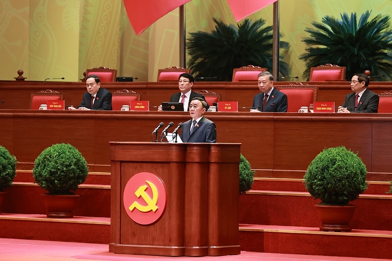 Đồng chí Trần Cẩm Tú, Ủy viên Bộ Chính trị, Thường trực Ban Bí thư tuyên bố lý do, khai mạc phiên họp trù bị Đại hội XIV của Đảng - Ảnh: VGP Đồng chí Trần Cẩm Tú, Ủy viên Bộ Chính trị, Thường trực Ban Bí thư tuyên bố lý do, khai mạc phiên họp trù bị Đại hội XIV của Đảng - Ảnh: VGP