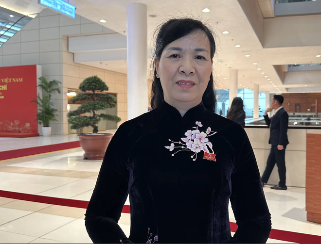   Đại biểu Nguyễn Thị Hà - Đoàn đại biểu Đảng bộ tỉnh Bắc Ninh, Chủ tịch Ủy Ban Mặt trận Tổ Quốc Việt Nam tỉnh Bắc Ninh. (Ảnh: PV)