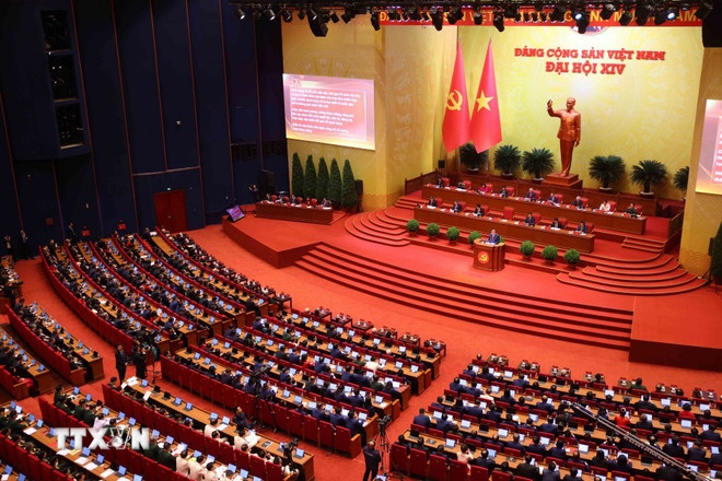   Quang cảnh phiên khai mạc Đại hội XIV của Đảng. (Ảnh: TTXVN)
