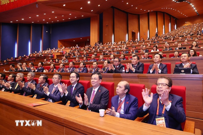 Các đại biểu dự phiên bế mạc Đại hội XIV của Đảng. (Ảnh: TTXVN) Các đại biểu dự phiên bế mạc Đại hội XIV của Đảng. (Ảnh: TTXVN)