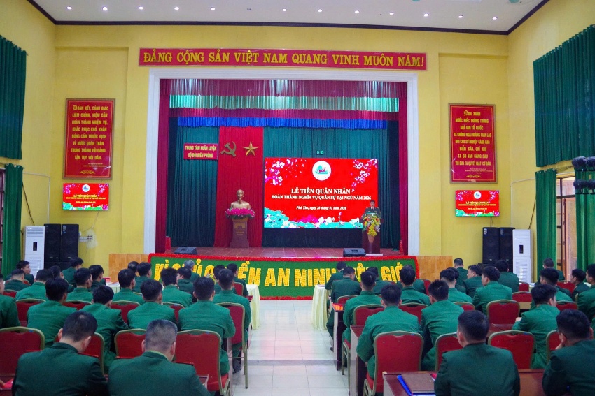 Trung tâm Huấn luyện Bộ đội Biên phòng tổ chức Lễ tiễn quân nhân hoàn thành nghĩa vụ quân sự xuất ngũ năm 2026