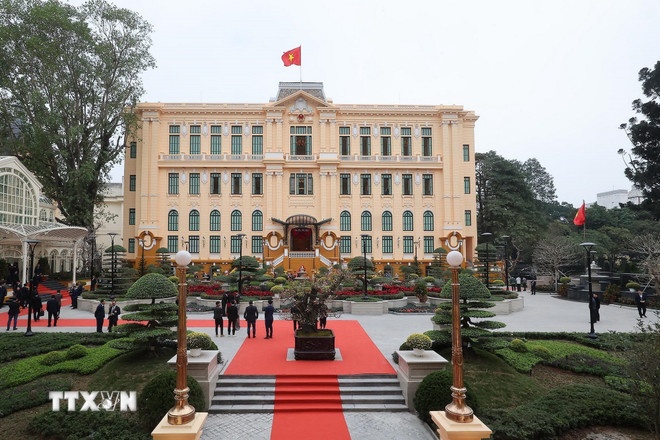 Trụ sở làm việc Cơ quan Chủ tịch nước tại số 2 Lê Thạch. (Ảnh: TTXVN) Trụ sở làm việc Cơ quan Chủ tịch nước tại số 2 Lê Thạch. (Ảnh: TTXVN)