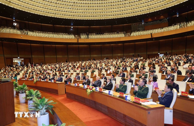 Các đại biểu dự Hội nghị toàn quốc nghiên cứu, học tập, quán triệt và triển khai thực hiện Nghị quyết số 79-NQ/TW và Nghị quyết số 80-NQ/TW của Bộ Chính trị tại điểm cầu chính Hội trường Diên Hồng. (Ảnh: TTXVN) Các đại biểu dự Hội nghị toàn quốc nghiên cứu, học tập, quán triệt và triển khai thực hiện Nghị quyết số 79-NQ/TW và Nghị quyết số 80-NQ/TW của Bộ Chính trị tại điểm cầu chính Hội trường Diên Hồng. (Ảnh: TTXVN)