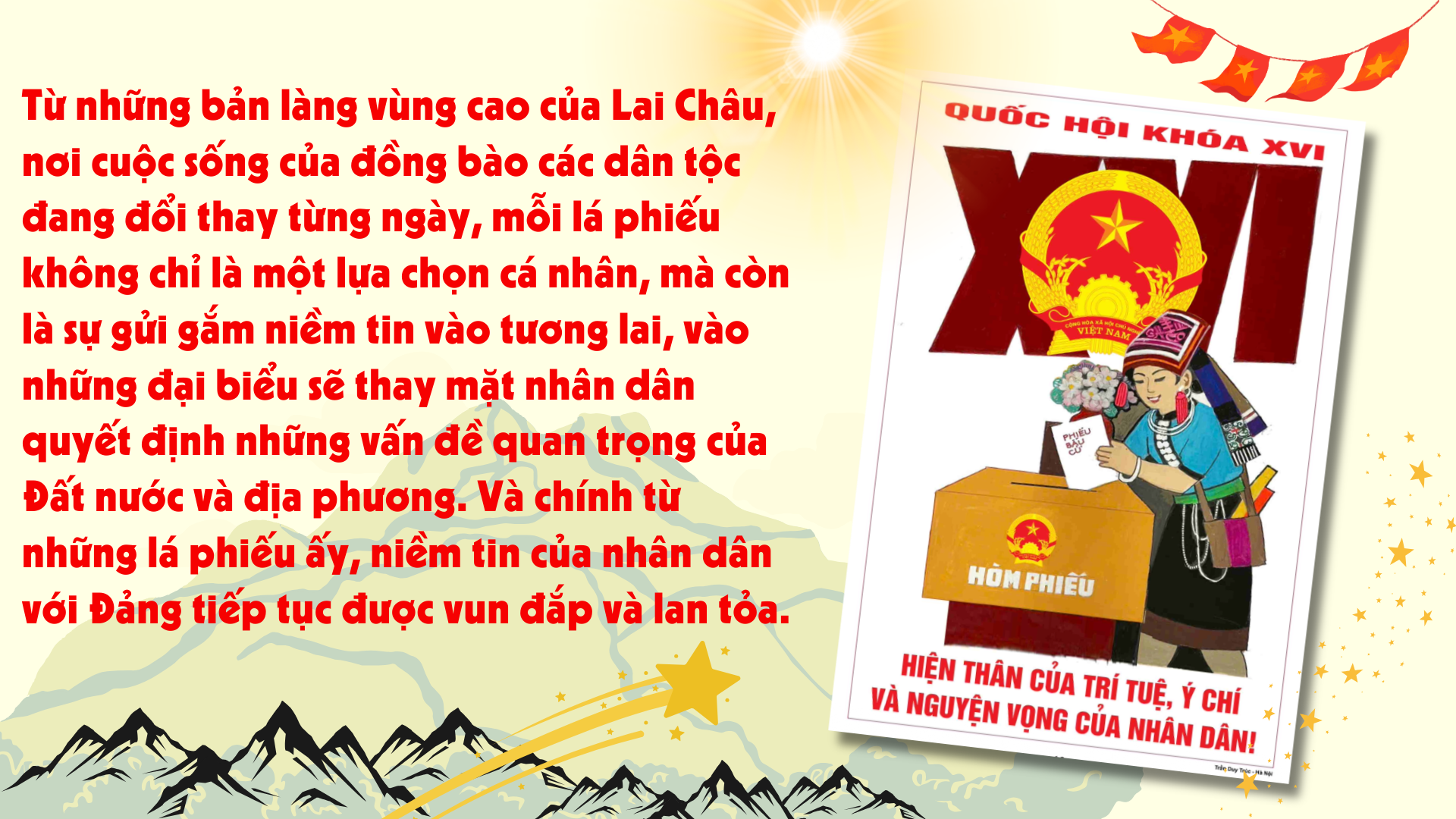 Lai Châu: Mỗi lá phiếu gửi gắm niềm tin của cử tri Lai Châu: Mỗi lá phiếu gửi gắm niềm tin của cử tri