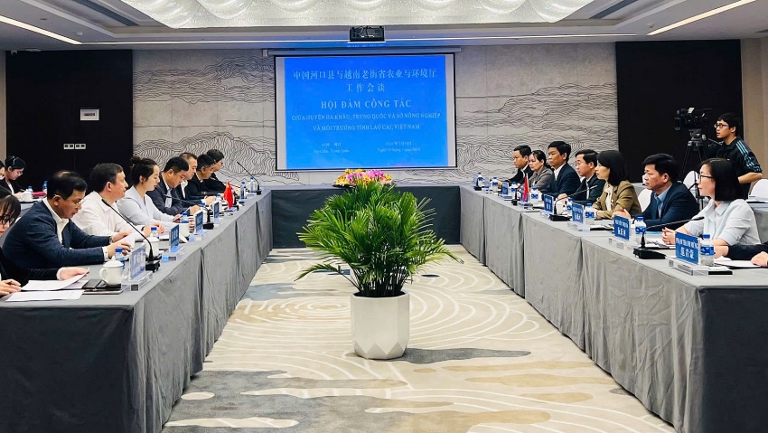 Lào Cai: Sở Nông nghiệp và Môi trường thăm và làm việc với chính quyền nhân dân huyện Hà Khẩu, tỉnh Vân Nam (Trung Quốc)