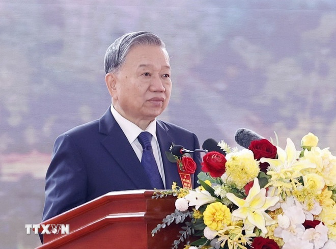  Tổng Bí thư Tô Lâm phát biểu. (Ảnh: TTXVN)