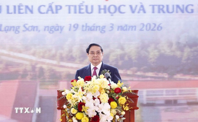 Thủ tướng Phạm Minh Chính phát biểu. (Ảnh: TTXVN)