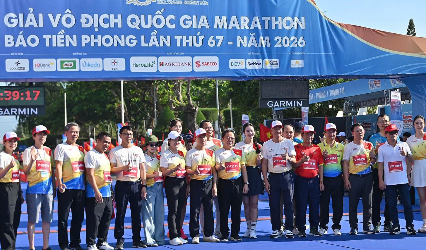 Hơn 12.000 vận động viên tham gia Giải Vô địch quốc gia Marathon Báo Tiền Phong năm 2026 tại Khánh Hoà Hơn 12.000 vận động viên tham gia Giải Vô địch quốc gia Marathon Báo Tiền Phong năm 2026 tại Khánh Hoà
