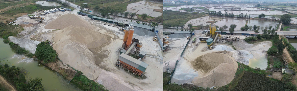 “Khu vực trạm trộn ghi nhận các vũng nước đục màu trắng ngà xuất hiện trong phạm vi hoạt động, có dấu hiệu liên thông ra khu vực xung quanh. “Khu vực trạm trộn ghi nhận các vũng nước đục màu trắng ngà xuất hiện trong phạm vi hoạt động, có dấu hiệu liên thông ra khu vực xung quanh.